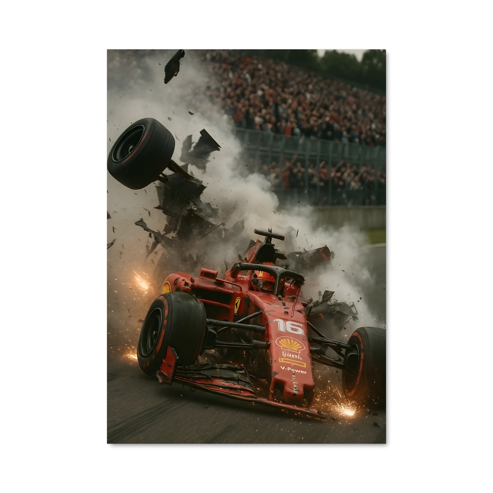 Poster Collision à Monza – affiche Voitures de Formule 1